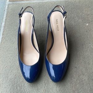 Nine West sling back pumps. Blue. Like new!